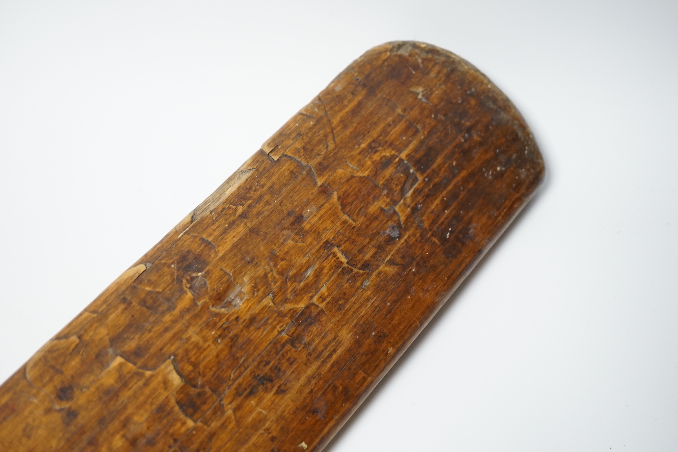 A Jack Hobbs related cricket bat and related hand written letter; the letter mentions the donation of the cricket bat to the Rev. E. H. Smith (photograph of Smith and his family also included), the letter is handwritten